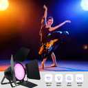 Betopper 54x4W High CRI Par Light with Barn Doors, CRI/RA>90 RGBW 4 in 1 Ultra-Bright LED Stage Lighting, Up to 5600 Lm, Party Disco DJ Light for Photography, Club, Wedding, Show, 2 Packs