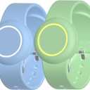 [2-Pack] Bracelet for AirTag 2nd Gen (2026) & 1st Gen, Hidden Holder for Air Tag Kids, [Full Protective Cover] [Adjustable] Anti Lost Wristband for Child, Boys, and Girls (Light Blue+Green)