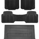 FH Group Climaproof Trimmable Non-Slip Vinyl Floor Mats Full Set - Universal Fit for Cars Trucks and SUVs (Black) F11306 + F16400 (Black)