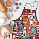 Soccer Apron for Women Men, 2026 World Cup Soccer Theme Apron, 2026 World Cup Party Decor for Football Fans, Cooking Kitchen Chef Apron for Grilling Baking, World Cup Party Supplies