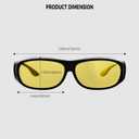 Night Driving Glasses Anti Glare Polarized Night Vision Yellow Tint Glare Reducing Fit Over Driving Sunglasses for Men and Women