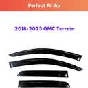 KPY Rain Guards Fit for 2018-2023 GMC Terrain, Out-Channel Window Visors Vent Wind Deflectors 4PC, Car Accessories for 18-23 Terrain