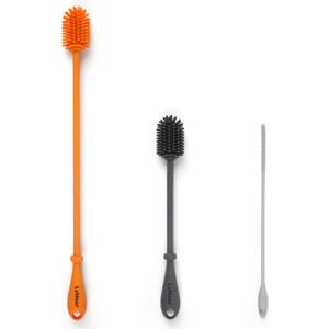 LeMuna Silicone Bottle Brush Set - Silicone Straw Brush for Narrow Neck, Hydro Flask, Sports Bottle & Glassware