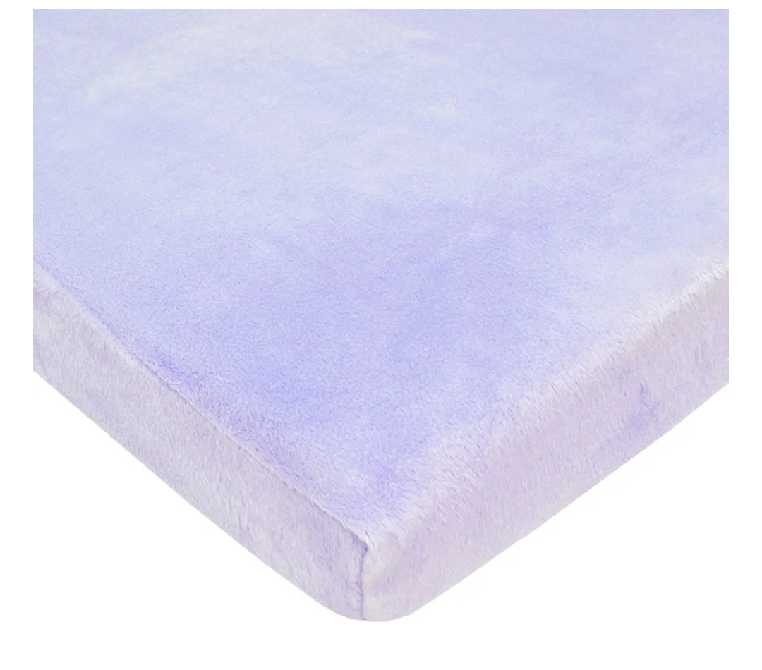 American Baby Company Heavenly Soft Chenille Fitted Mini Crib Sheet 24" x 38", Warm and Cozy Chenille Portable Sheet, Lavender, for Boys and Girls, Fits Most Pack N Play Mattresses