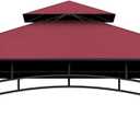 Grill Gazebo Replacement Top, 5 * 8 Outdoor BBQ Top Cover, Double Layer BBQ Gazebo Top Canopy for Model #L-GG001PST-F (Burgundy)