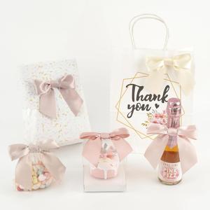 AIMUDI 5 Colors Dusty Rose Bows 4.5" Satin Bows with Twist Ties Pink Bow for Gift Wrapping Crafts Treat Bags Baskets Cake Pop Premade Bow for Wedding Baby Shower Birthday Party Decoration, 50 PCs
