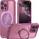 MOCCA Design for iPhone 16 Pro Case with Magnetic Invisible Stand [Full Camera Protection] [Compatible with Magsafe] Military Drop Shockproof Translucent Matte Phone Case Cover 6.3",Lavender Purple