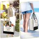 Retirement Tote Bag & Makeup Bag Set for Women - Funny Retirement Gifts for Coworker, Boss, Friend - White, 16.8"L x 12.4"H x 7.5"W