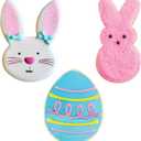 Ann Clark Easter 3-Pc. Cookie Cutter Set, Made in USA, Easter Bunny, Bunny Face and Egg