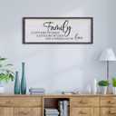 Family A Little Bit Of Crazy Sign Wall Decor 40"15" Rustic Farmhouse Living Room Large Soild Wood Framed Hallway Hanging Sign Aesthetic Inspirational Quotes Entryway Home Wall Art (Black)