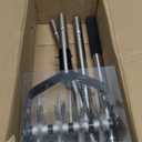 Rotary Garden Tool, Adjustable Hand Tiller, Long Handle Cultivator for Aerating, Weeding, Planting and Mixing Soil or Reseeding Grass