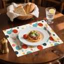 Modern Mid Century Placemats Set of 4 Washable Table Place Mats for Dining Kitchen Party Decor
