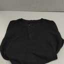 Women's 100% Wool Sweater Henley Crew Neck Knit Pullover Sweater Half Button up Jumper Office Casual Outfits (Black, S)