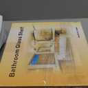 Glass Shower Shelves, Glass Bathroom Corner Shelf Wall Mounted Shelf Shampoo Holder Organizer Extra 8MM Thick Corner Shelves for Inside Shower with 3 Hooks