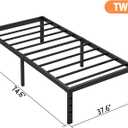 Hafenpo 12 Inch Twin Bed Frame - Sturdy Metal Platform Twin Size, No Box Spring Needed, Heavy Duty, Easy Assembly, Strong Bearing Capacity, Under Bed Storage, Black