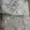 EGM 32-Inch Silver Tree Branch Chandelier for Living Room, Modern Crystal Chandelier for Bedroom, 10-Light Silver Crystal Chandeliers for Dining Room, Raindrop Leaf Chandeliers for Home Dcor, E12