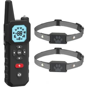 Wireless Dog Fence & Training System for 2 Dogs – Covers up to 3300 ft Range, Adjustable Beep/Vibration/Static Modes, IPX7 Waterproof Collars, Independent Channel Design, Quick No-Dig Installation