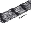 39 * 11.7 inch 3 Pocket Cargo Net Trunk Bed Organizer, Black Mesh Storage Net with 4 Metal Hooks, Heavy Duty Cargo Net, Mesh Storage Net Fit for Model 3/Y