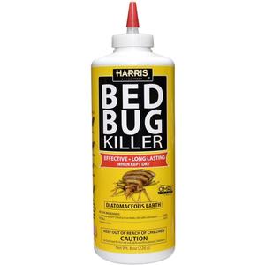 Harris HDE-8 Bed Bug Powder Diatomaceous Earth, 8oz, Yellow