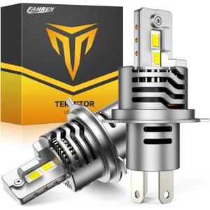 FAHREN H4/9003 Bulbs,90,000LM(1,200%) 12X Brighter 6500K Cool White, 1:1 Mini Size Plug and Play Upgraded HB2 light fog bulb, pack of 2