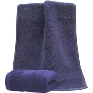 JININQ 2 Piece 100% Cotton Soft Hand Towels 13.4" x 29.5",Premium Face Towels Set for Bathroom, Gym, Home (Blue)