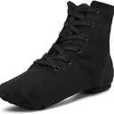 Smithmelody Canvas Jazz Dance Boots Ballet Dancing Sneakers for Adult Men Women (7, Black)