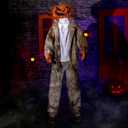 Halloween Animatronics Decorations 6ft Jack, Animated Lifesize Pumpkin Horror Decor with Motion Sensor, Creepy Sound, Scary Move, Light Up Eyes, Haunted House Spooky Prop for Outdoor, Yard Lawn