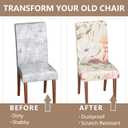 Stretch Dining Chair Covers Set of 2,Floral Print Chair Covers,Soft Removable Washable,Pet Friendly Furniture Protector,Universal Chair Slipcovers for Home, Kitchen,Ceremony Dining Room Seat (Dahlia)