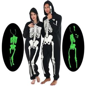 Sincere Party Monkey,Dalmatian,Snowman,GID Skeleton for Adults,Animal Oneise Pajamas Outfit for Unisex Men and Women, XL