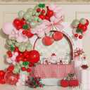 162Pcs Cherry Balloon Arch Garland Kit Red Pink Sage Green Balloons for Girls Cherry Birthday Cherry on Top Berry First Summer Fruit Party Baby Shower Cherries Party Decorations