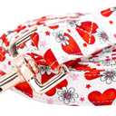 Elegant Little Tail Valentine's Dog Leashes, Heart Print Strong & Durable Soft Holiday Pet Leashes, Comfortable & Durable Dog Leash for Small, Medium & Large Dogs (X-Small (Pack of 1), Flower with Heart)