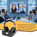 Optical Wireless Headphones for TV Watching, Over-Ear Headphones for Seniors with Charging Dock and Volume Control, Plug and Play, Black