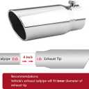 LCGP 4" to 5" Diesel Exhaust Tip, 12" Overall Length Bolt On Design Truck Tail Tip,Polished, Rolled Angle Cut Design