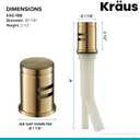 KRAUS Dishwasher Air Gap in Brushed Brass, KAG-1BB