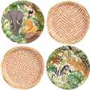 Fetti Animal Print Safari Paper Plates, 4 Designs | 24 pcs 9" | Kids Decorations, Jungle Party Setting, Wild Birthday Decor, Rainforest Tablescape, Zoo Table Decor