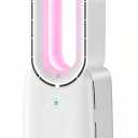 Misby Rechargeable Bladeless Desk Fan, 11.8 Inch Table Fan with 5-Color Ambient Lights, Touch Control 3 Speeds + Natural Wind Mode, Quiet Cooling Fan for Bedroom, Home, Office, Desktop