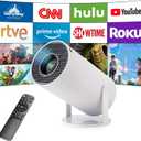 Smart Mini Projector - 4K with WiFi 6 & Bluetooth 5, Portable Android 11, Auto Keystone, 180 Display Up to 130 Inch (White)