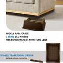 ANNKUT Bed Risers 3 Inch Heavy Duty,Oversized Couch Risers, Extra Wide Furniture Risers for Sofa Table Desk Headboard Chair Lifting,Rectangle Risering Blocks Support 6000 lbs(4 Pack Brown)