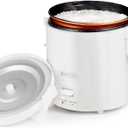 1.0L Mini Rice Cooker,WHITE TIGER Portable Travel Steamer Small,15 Minutes Fast Cooking, Removable Non-stick Pot, Keep Warm, Suitable For 1-2 People - For Cooking Soup, Rice, Stews & Oatmeal