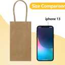 BagDream 100 Pack 3.5x2.4x6.7 Inches Mini Gift Party Favor Bags Small Brown Gift Bags with Handles Bulk Recyclable Kraft Paper Sacks