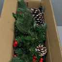 Brightown 24 Inch Pre-Lit Artificial Christmas Wreaths for Front Door,Christmas Decorations Indoor with Pine Cones & Berry Clusters, Christmas Wreath with 50 Lights for Fireplace Wall Window, Plug-in