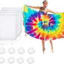 Turkish Beach Towels for Tie-dye Oversized White Beach Towel for tie dye Party 71x39 Lightweight Beach Blanke for Bath Towel Travel Towels with tie dye Thread (1) (4PCS)
