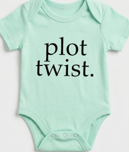 BIBIBLISSBABY Plot Twist Baby Announcement Onesie,Pregnancy Announcement Outfit for Grandparents to be,Baby Shower Reveal (Preemie)