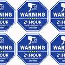 Security Camera CCTV Warning Sign Outdoor/Indoor, 24 Hour Video Surveillance, 6 Vinyl Stickers, 3.3" x 3.3" each