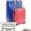 Wowfit 5 CT 40x60 inches Extra Large Clear Plastic Bags Perfect for Car Seat, Luggage, Suitcase, Stroller, Chair, Kids Bike and Attic Storage (2 Mil Flat Bags)