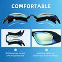LOCONHA Swim Goggles, 2 Pack Swimming Goggles Anti Fog No Leaking For Adult Women Men Youth (Black, M)