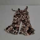 Toddler Baby Girl Cowgirl Outfit Cow Print Overalls Bell Bottom Jumpsuit Suspender Romper Pants Western Clothes (6-12 Months, Brown)