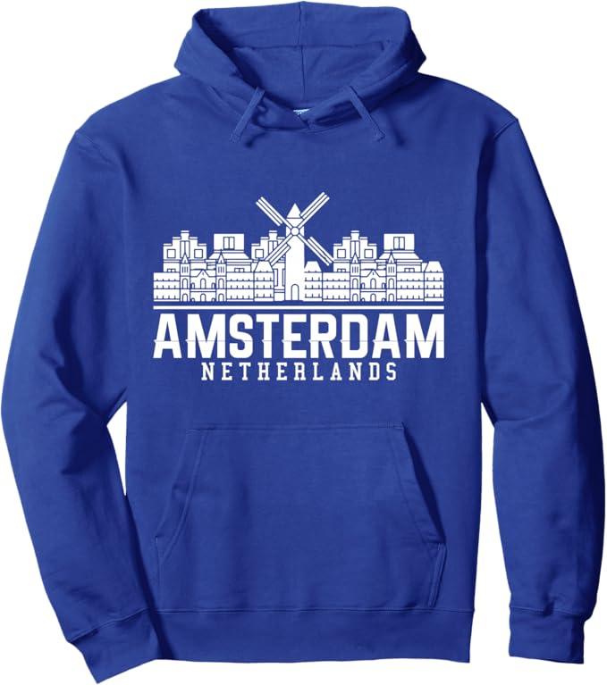 Amsterdam Netherlands Trip Flag Pullover Hoodie, S