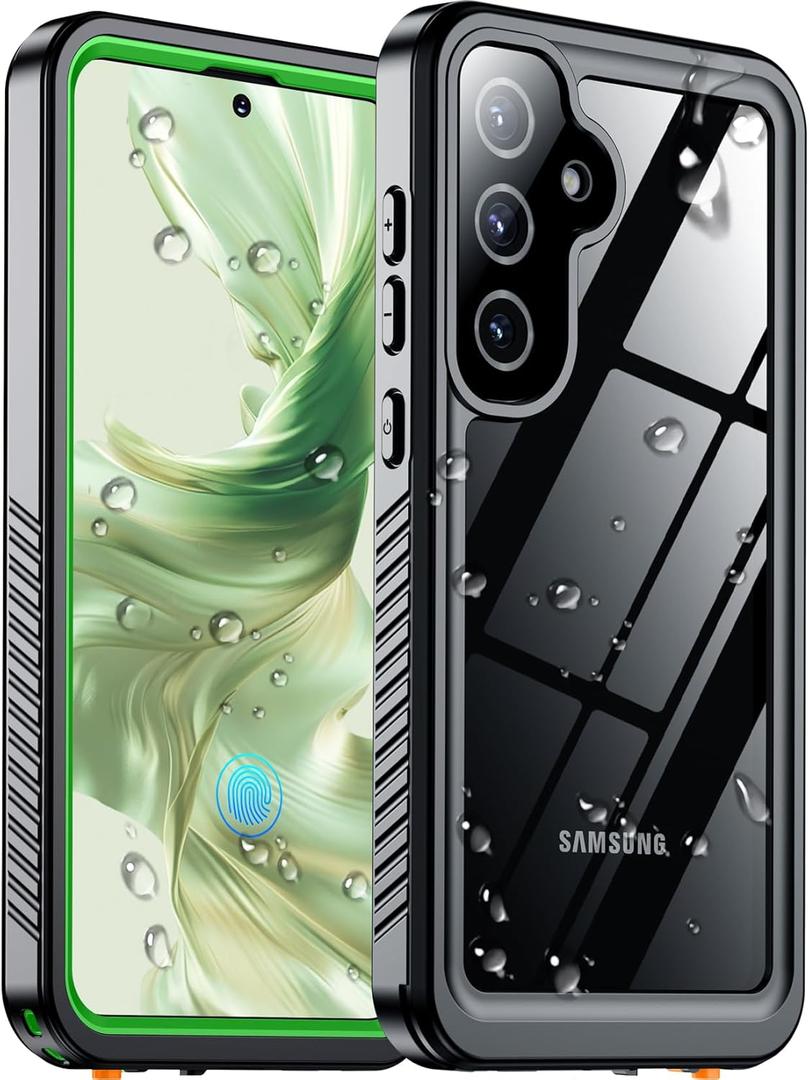 Temdan Designed for Samsung Galaxy S25 Case Waterproof, Built-in Lens & Screen Protector Military Shockproof Dropproof IP68 Underwater Full Body Phone Case for Galaxy S25 5G 6.2"-Green (2025)