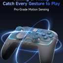EasySMX S10 Controller for Switch 2/ Switch/PC-One Key Wake-up, TMR Anti-Drift Joystick, Mechanical Buttons, 6 Axis Gyro, Bluetooth Switch Controller with RGB & Swappable D-Pad